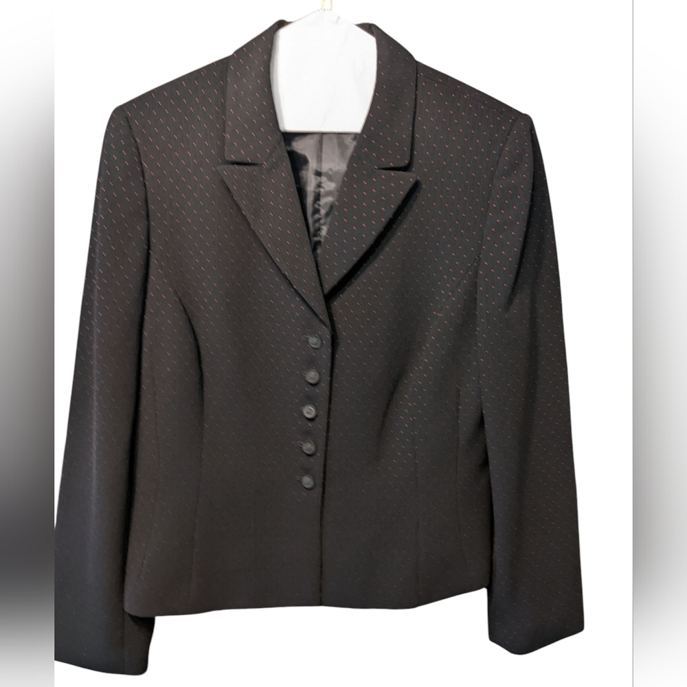 Tahari Elegant Black And Red Polka Dot Women's Blazer Size 12